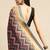 Multi geometric printed poly silk casual saree with blouse piece