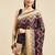 Multi geometric printed poly silk casual saree with blouse piece