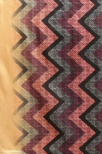 Multi geometric printed poly silk casual saree with blouse piece