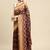 Mustard geometric printed poly silk casual saree with blouse piece