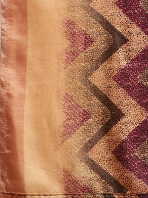 Mustard geometric printed poly silk casual saree with blouse piece 5