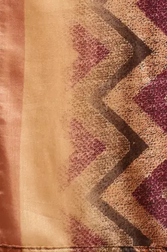 Mustard geometric printed poly silk casual saree with blouse piece