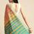 Orange geometric printed poly silk casual saree with blouse piece