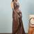 Grey printed satin fashion saree with blouse piece