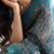 Green printed satin fashion saree with blouse piece