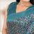 Green printed satin fashion saree with blouse piece