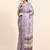 Purple printed silk blend ethnic saree with blouse piece