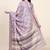 Purple printed silk blend ethnic saree with blouse piece