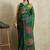 Green printed tissue festive wear saree with blouse piece