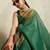 Green printed tissue festive wear saree with blouse piece