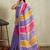 Purple printed blended cotton designer saree with blouse piece