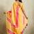 Yellow printed blended cotton designer saree with blouse piece
