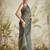 Olive printed blended cotton designer saree with blouse piece