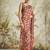 Brown printed blended cotton designer saree with blouse piece