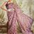 Purple printed blended cotton designer saree with blouse piece