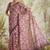 Purple printed blended cotton designer saree with blouse piece