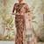 Brown printed blended cotton designer saree with blouse piece
