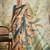 Mustard printed blended cotton designer saree with blouse piece