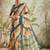 Mustard printed blended cotton designer saree with blouse piece