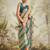 Mustard printed blended cotton designer saree with blouse piece