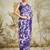 Purple printed blended cotton designer saree with blouse piece