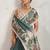 Green printed blended cotton designer saree with blouse piece
