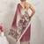 Pink printed blended cotton designer saree with blouse piece