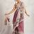 Pink printed blended cotton designer saree with blouse piece