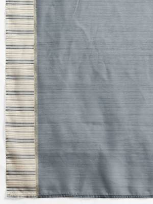 Grey printed blended cotton designer saree with blouse piece 4
