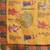 Yellow printed blended cotton designer saree with blouse piece