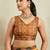 Yellow printed blended cotton designer saree with blouse piece