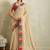 Beige printed blended cotton designer saree with blouse piece