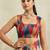 Beige printed blended cotton designer saree with blouse piece