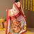 Off white printed art silk traditional saree with blouse piece