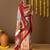 Off white printed art silk traditional saree with blouse piece