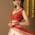 Off white printed art silk traditional saree with blouse piece