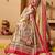 Cream printed art silk traditional saree with blouse piece
