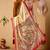 Cream printed art silk traditional saree with blouse piece