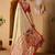 Cream printed art silk traditional saree with blouse piece