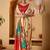 Cream printed art silk traditional saree with blouse piece