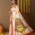 Off white printed art silk traditional saree with blouse piece