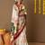 Off white printed art silk traditional saree with blouse piece