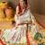 Off white printed art silk traditional saree with blouse piece