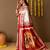 Off white printed art silk traditional saree with blouse piece