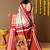 Off white printed art silk traditional saree with blouse piece