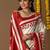 Off white printed art silk traditional saree with blouse piece