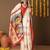 Off white printed art silk traditional saree with blouse piece