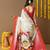 Off white printed art silk traditional saree with blouse piece