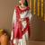 Off white printed art silk traditional saree with blouse piece