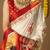 Off white printed art silk traditional saree with blouse piece